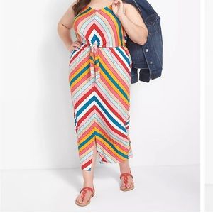 NWT Lane Bryant Sheath Midi Dress With Knot - Chevron Stripe